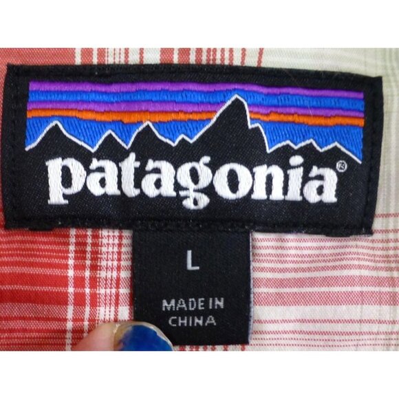 Patagonia Shirt Mens Large Red Plaid Button Up Fishing Long Sleeve Outdoors - Picture 4 of 14